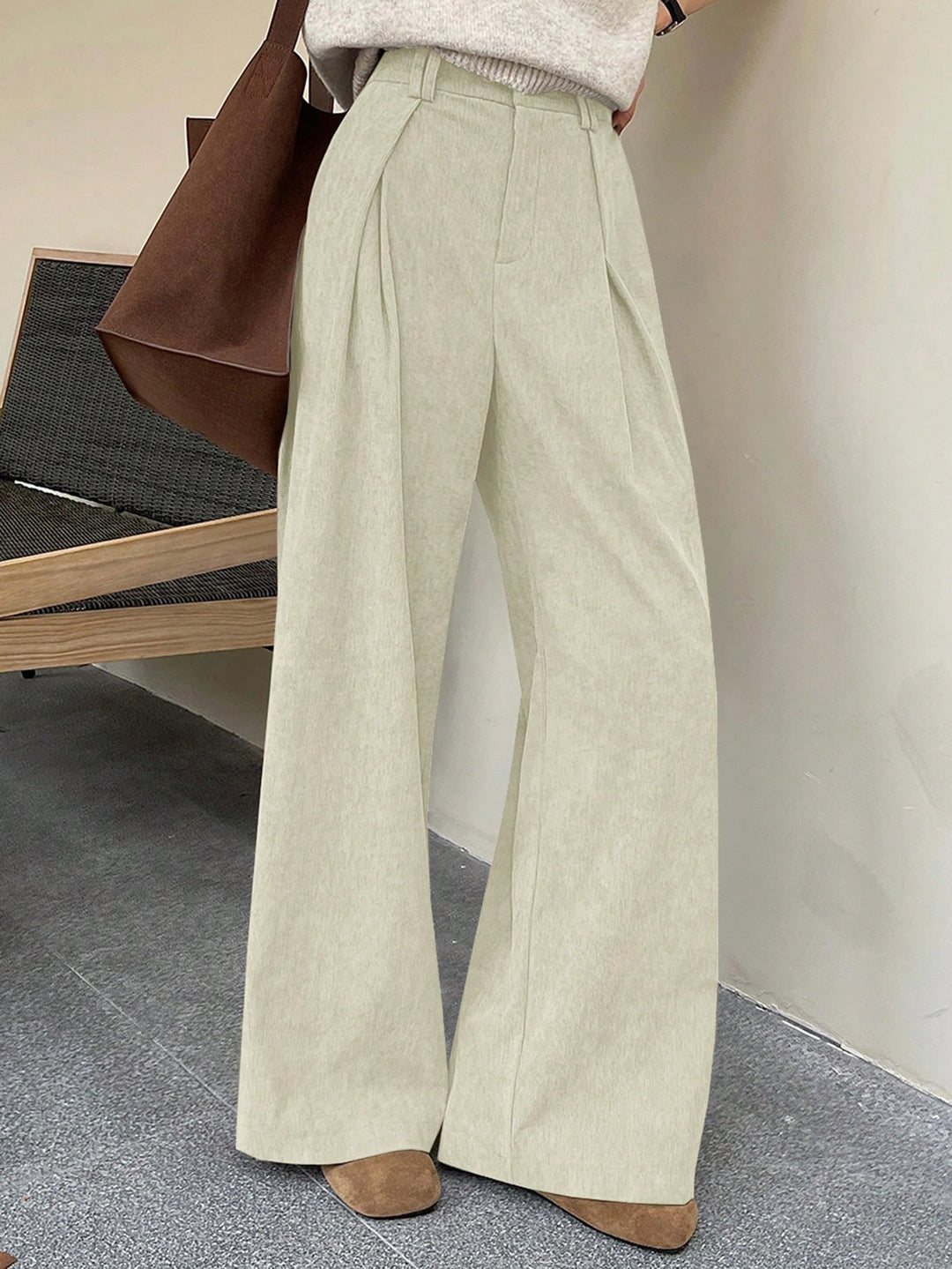 Pantaloni SHEIN, alb