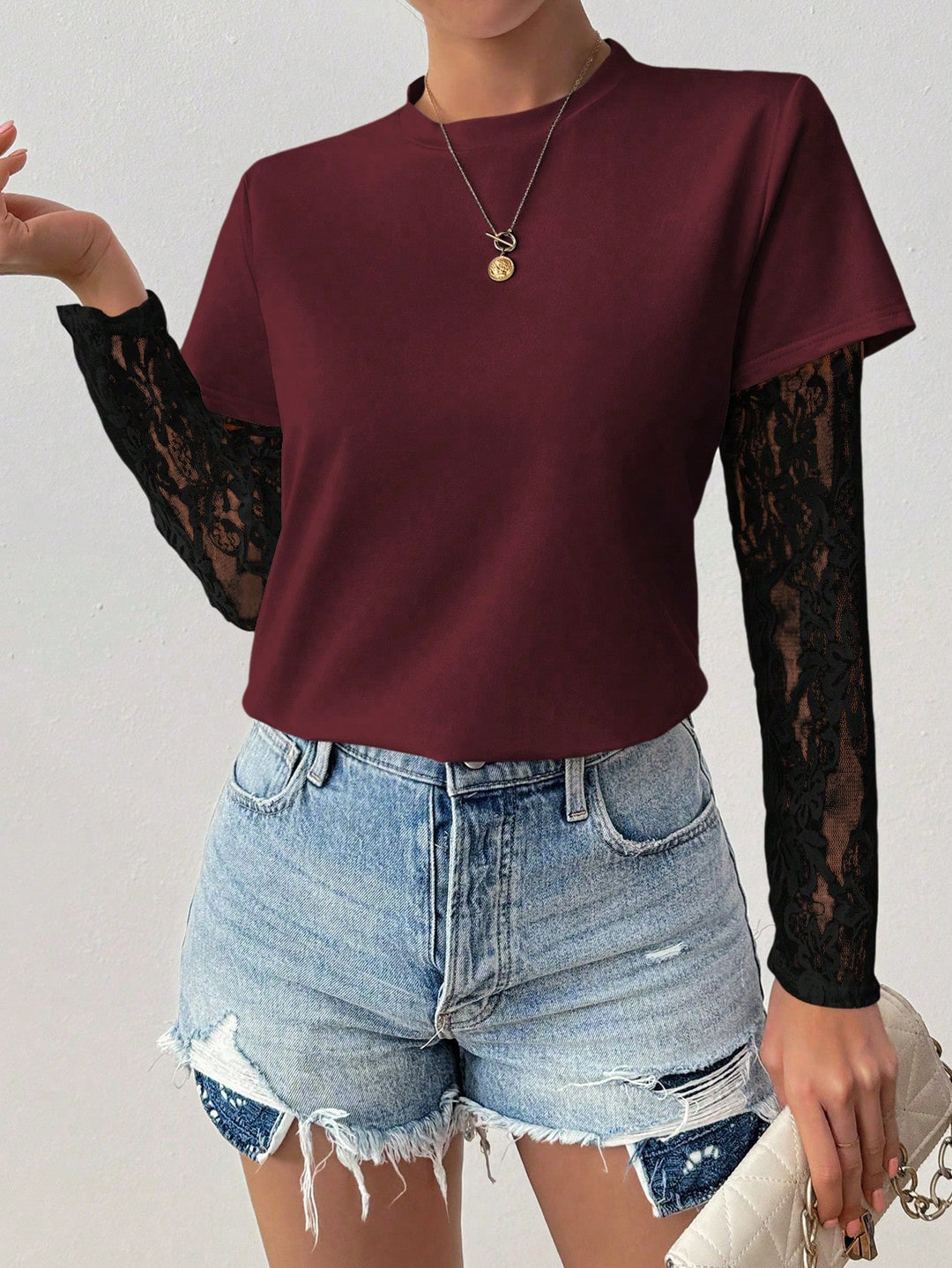 Tricou SHEIN, vișiniu