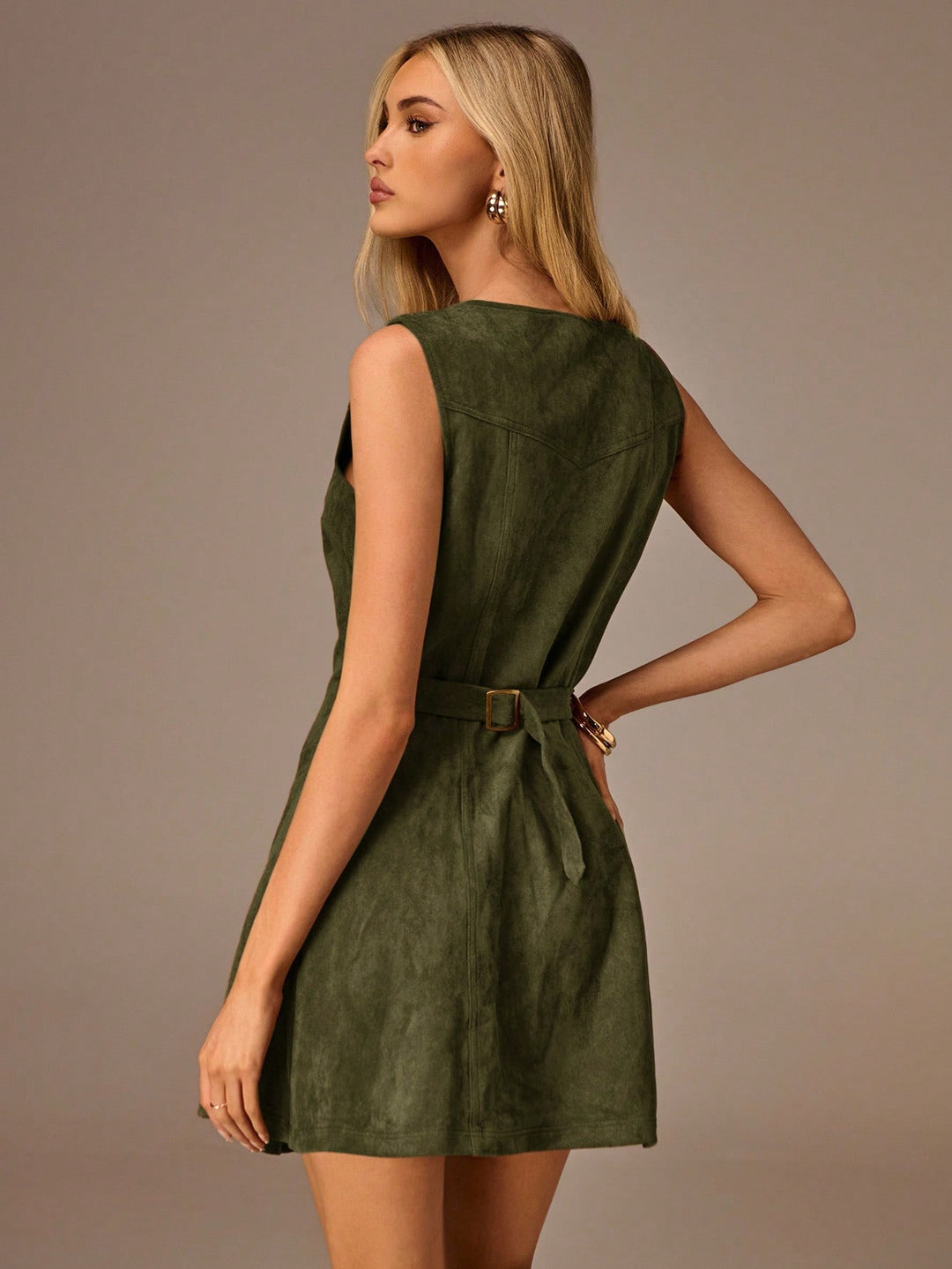 Rochie mini SHEIN, kaki
