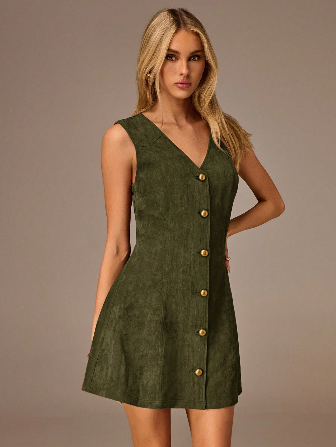 Rochie mini SHEIN, kaki