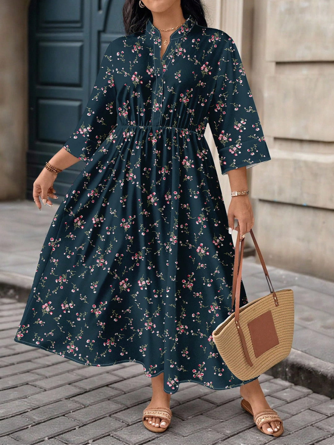 Rochie maxi Shein Curve+, albastru