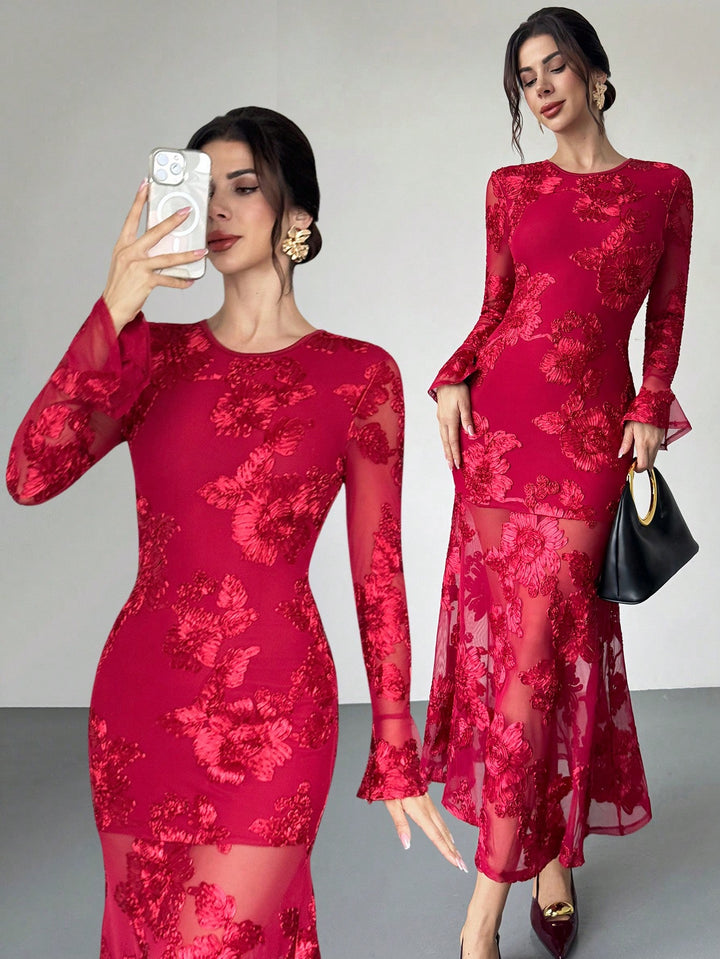 Rochie maxi SHEIN, vișiniu