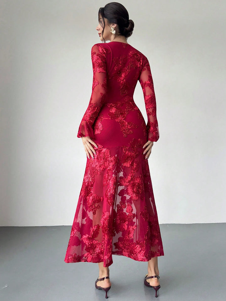 Rochie maxi SHEIN, vișiniu