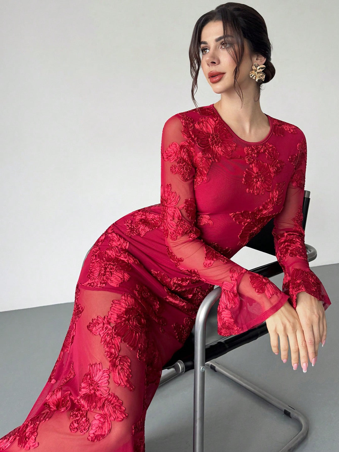 Rochie maxi SHEIN, vișiniu