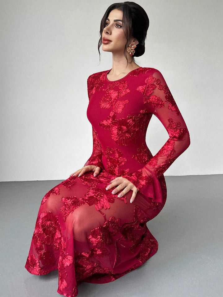 Rochie maxi SHEIN, vișiniu