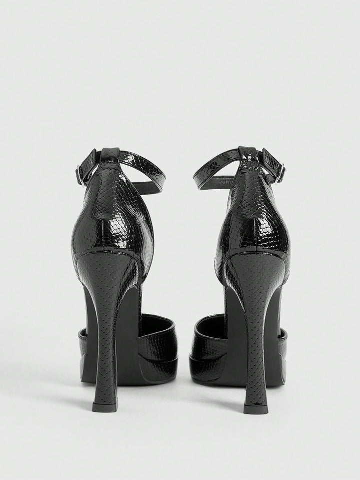 Pantofi cu toc SHEIN, negru