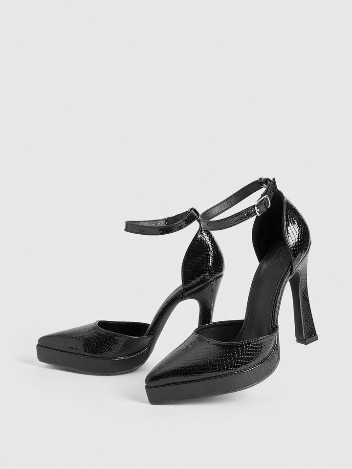 Pantofi cu toc SHEIN, negru