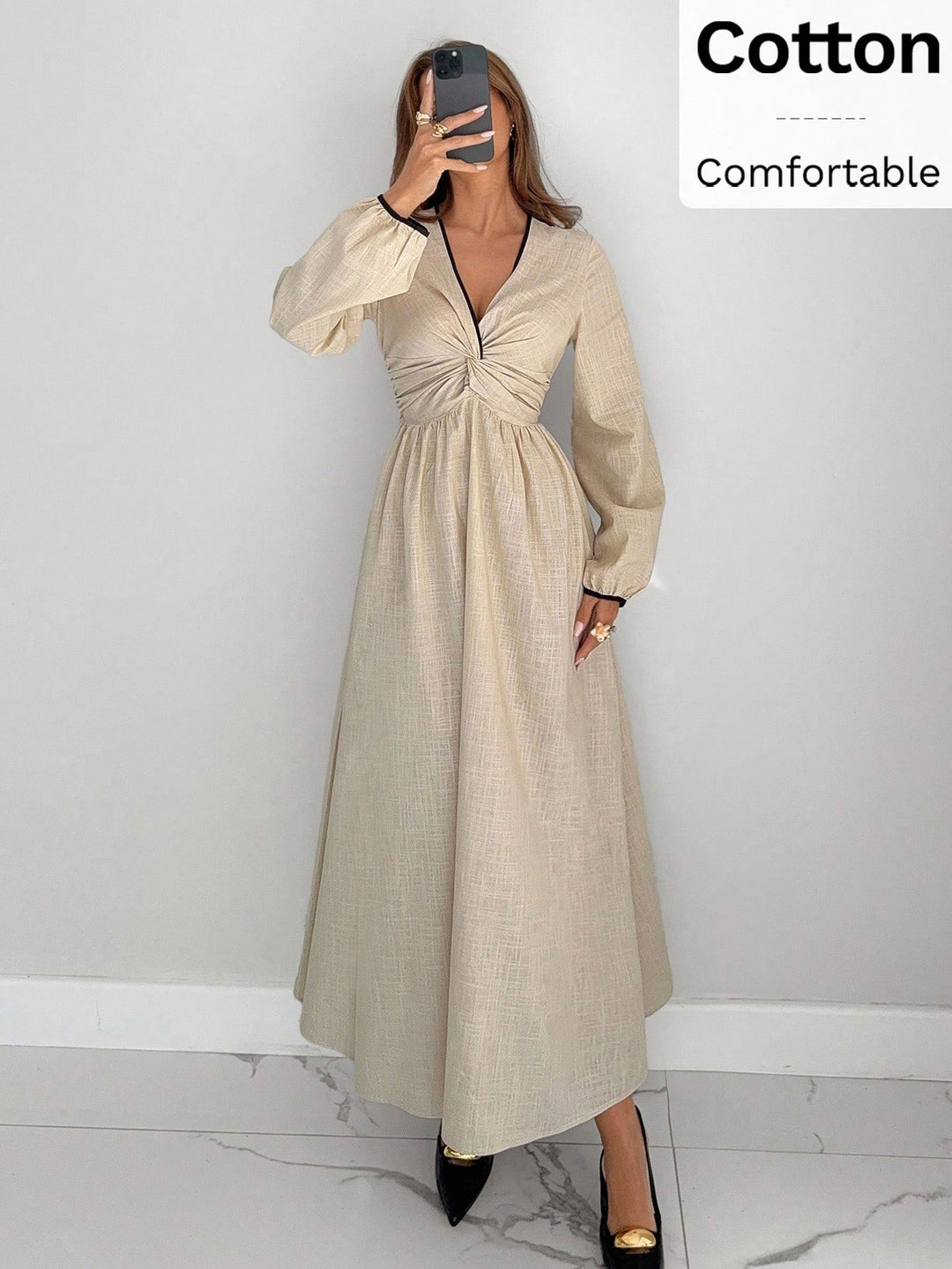 Rochie maxi SHEIN, bej
