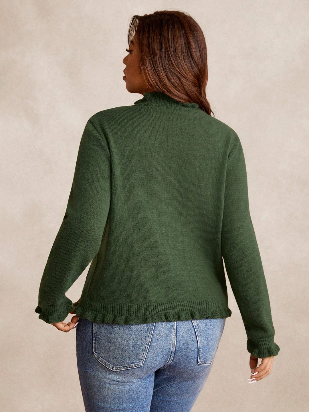 Pulover cu nasturi SHEIN, verde