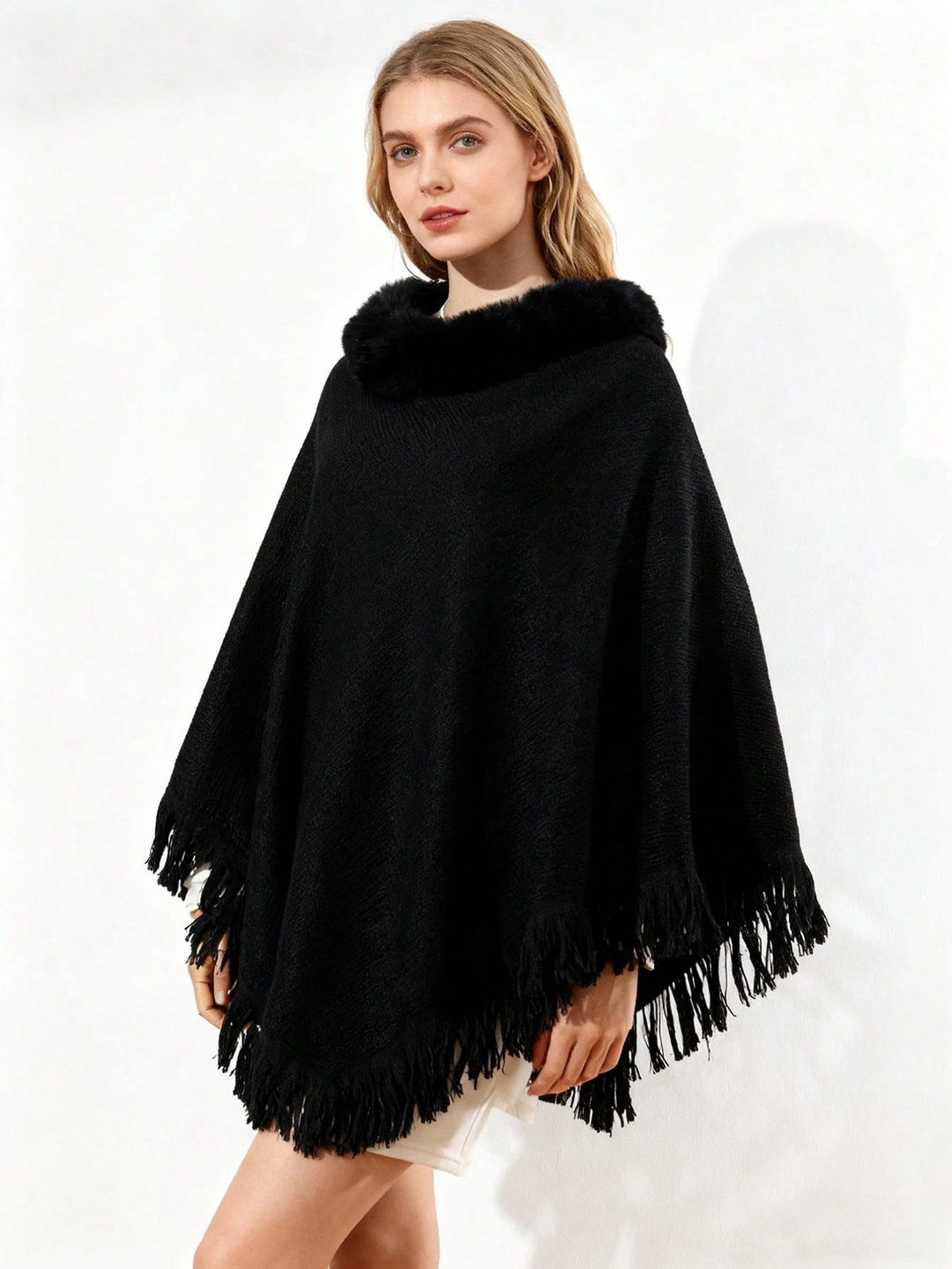 Poncho SHEIN, negru