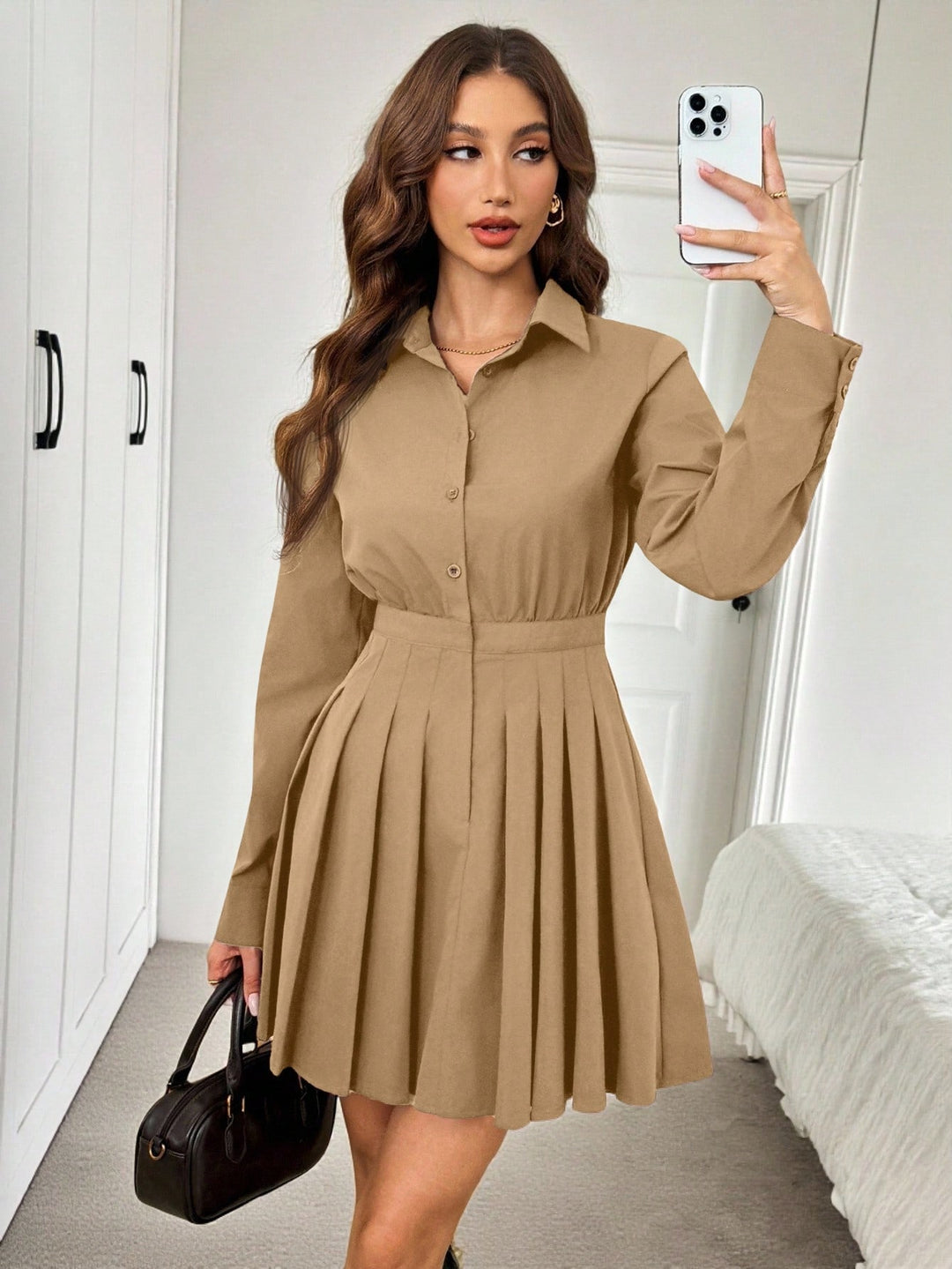 Rochie scurtă SHEIN, kaki