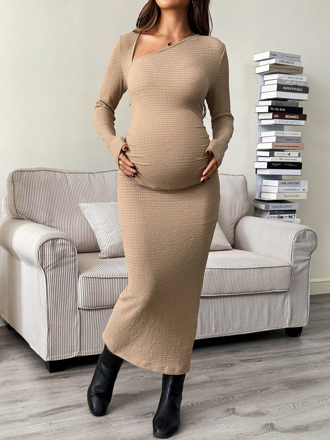Rochie maxi SHEIN, bej