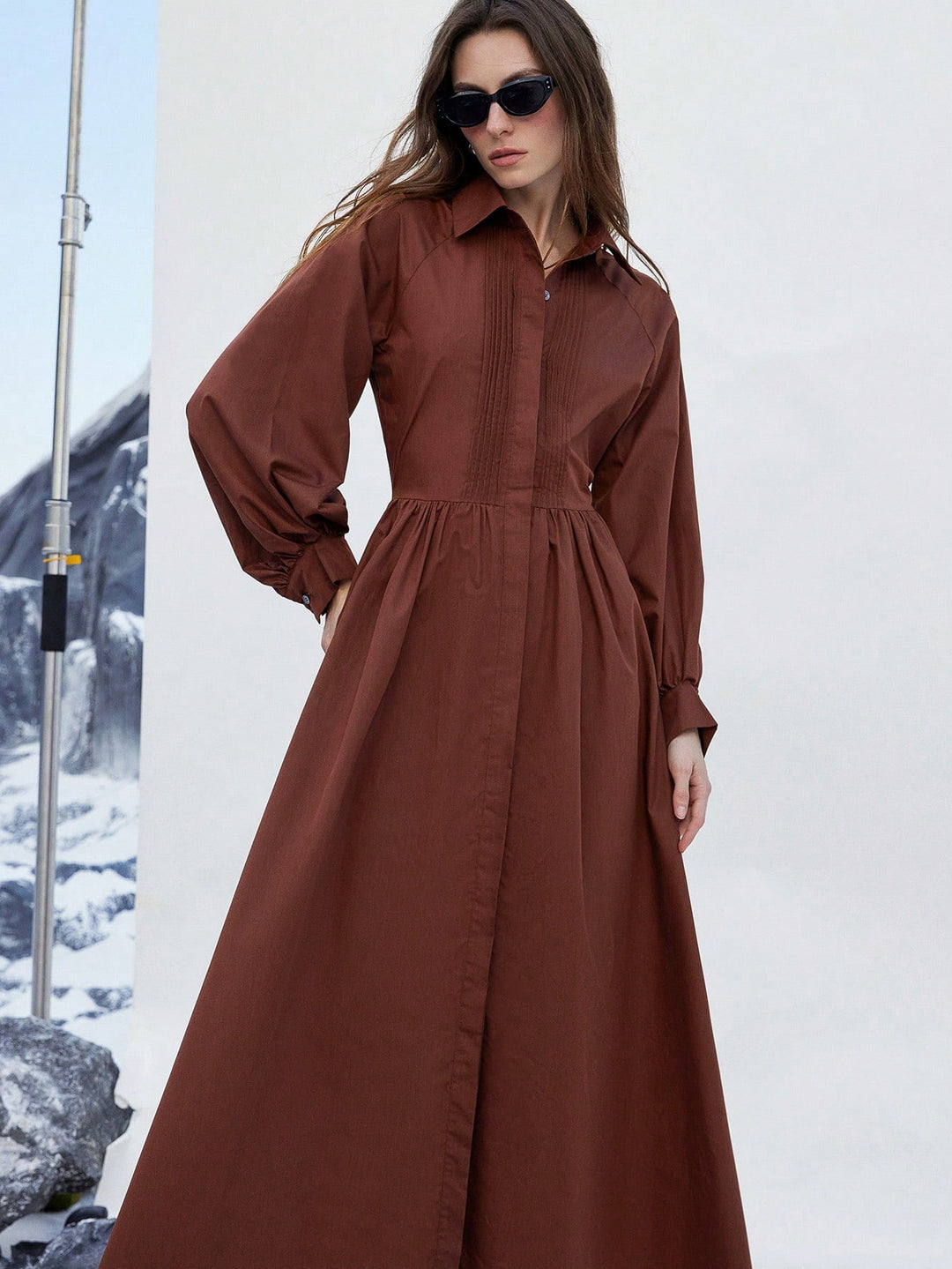 Rochie maxi SHEIN, maro