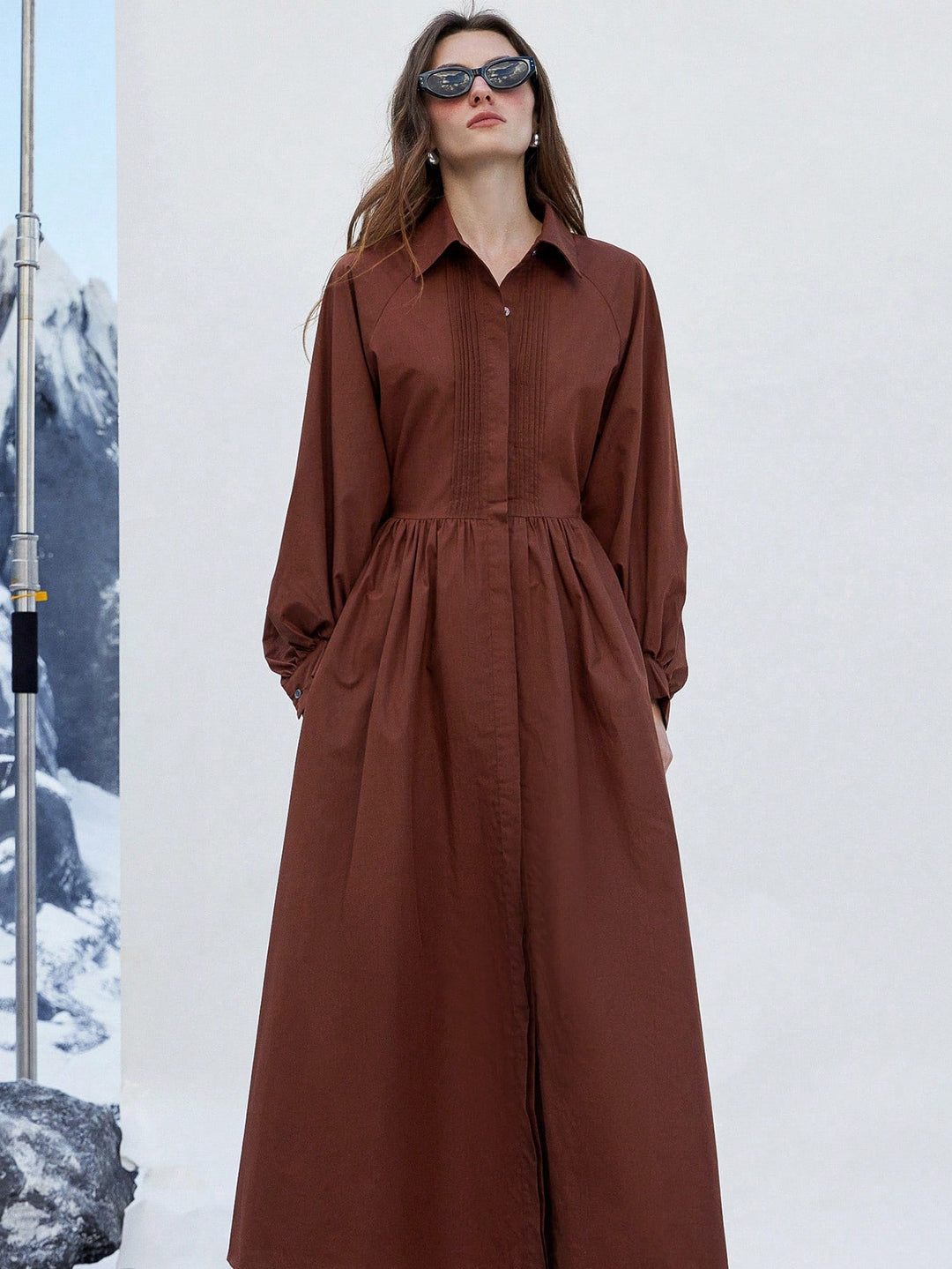 Rochie maxi SHEIN, maro