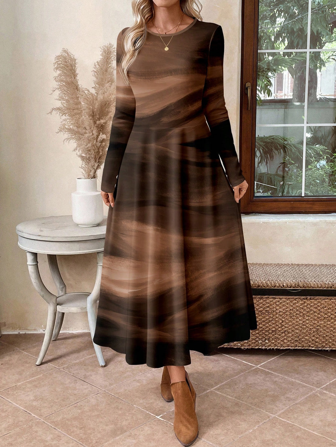 Rochie midi SHEIN, maro