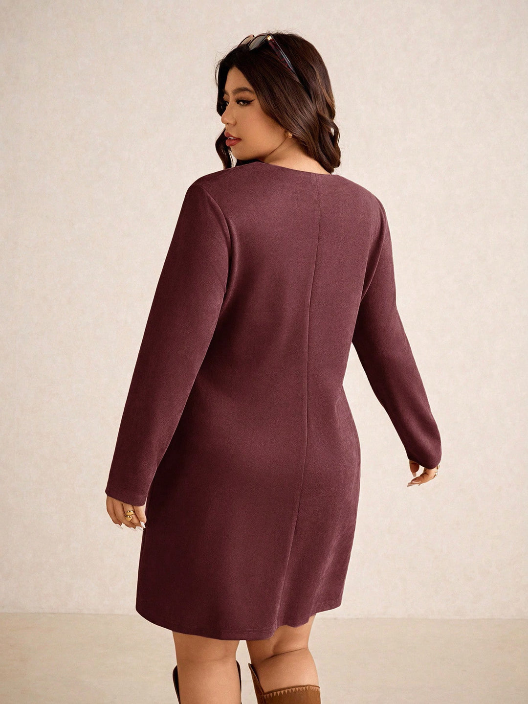 SHEIN mini ruha, bordó
