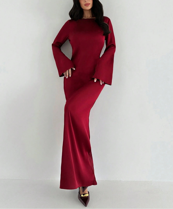 SHEIN maxi ruha, bordó