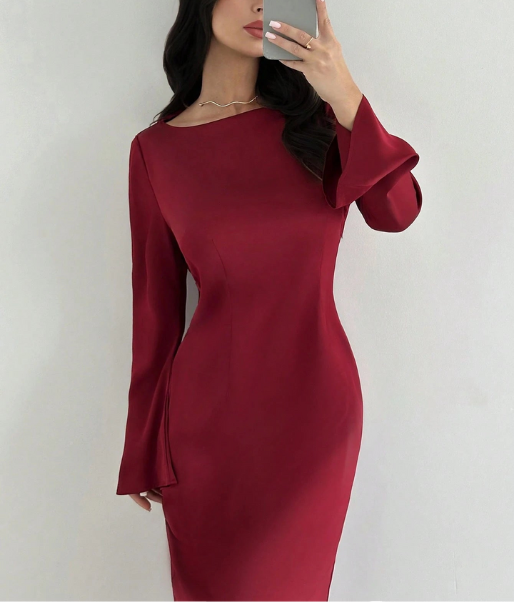 SHEIN maxi ruha, bordó