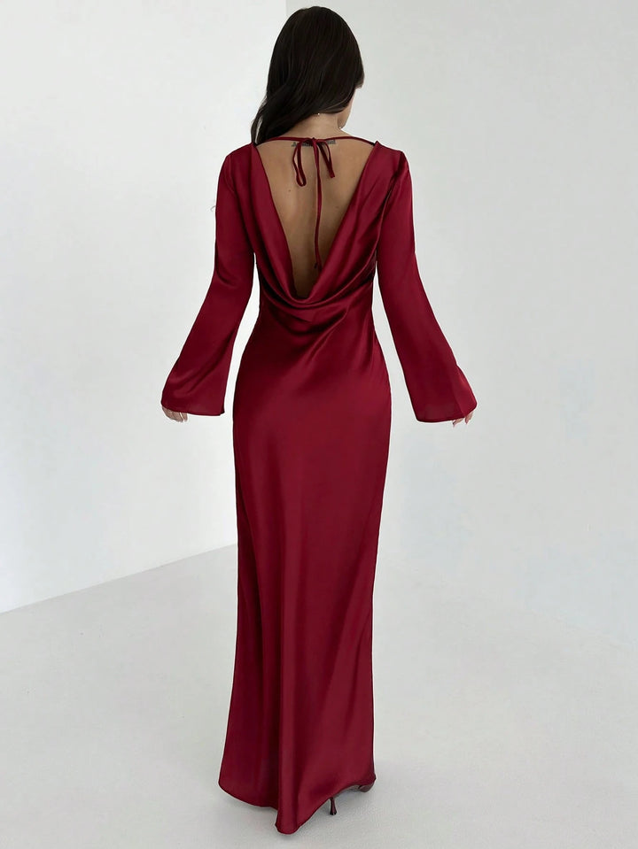 SHEIN maxi ruha, bordó