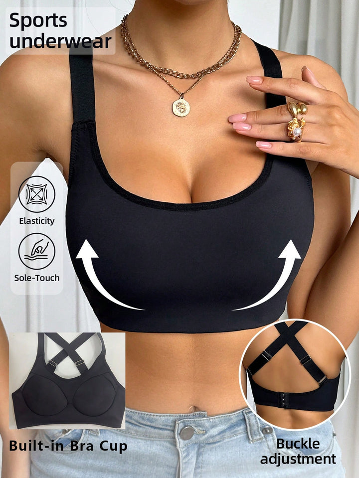 Bustieră sport SHEIN, negru