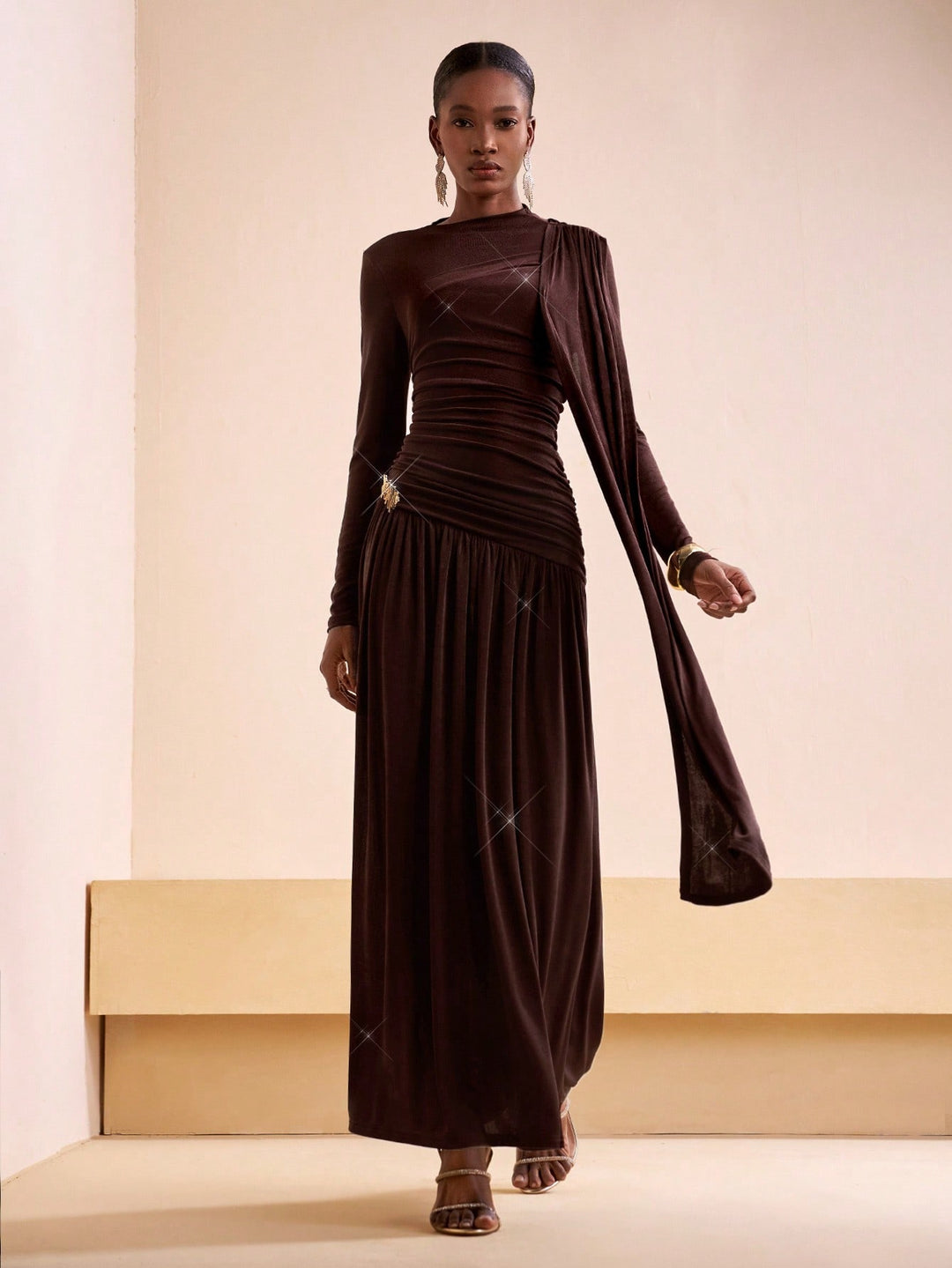 Rochie maxi SHEIN, maro