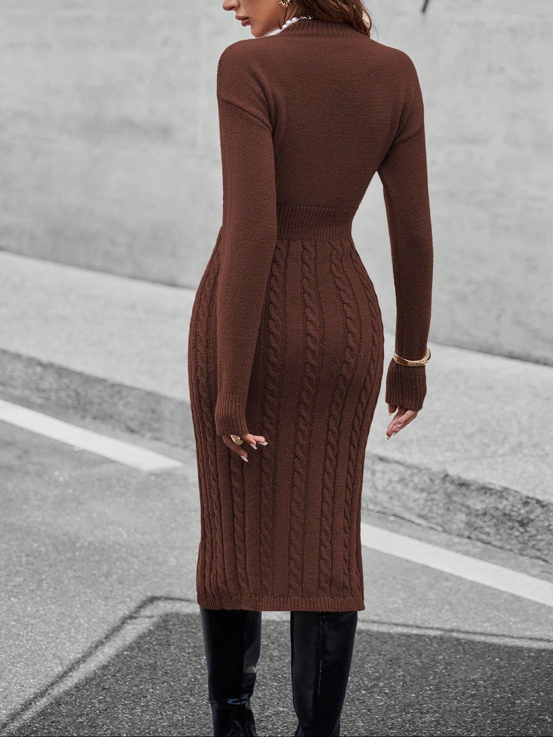 Rochie midi SHEIN, maro