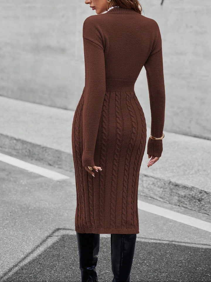 Rochie midi SHEIN, maro