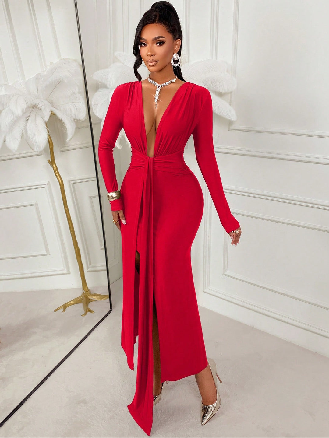 Rochie maxi SHEIN, roșu