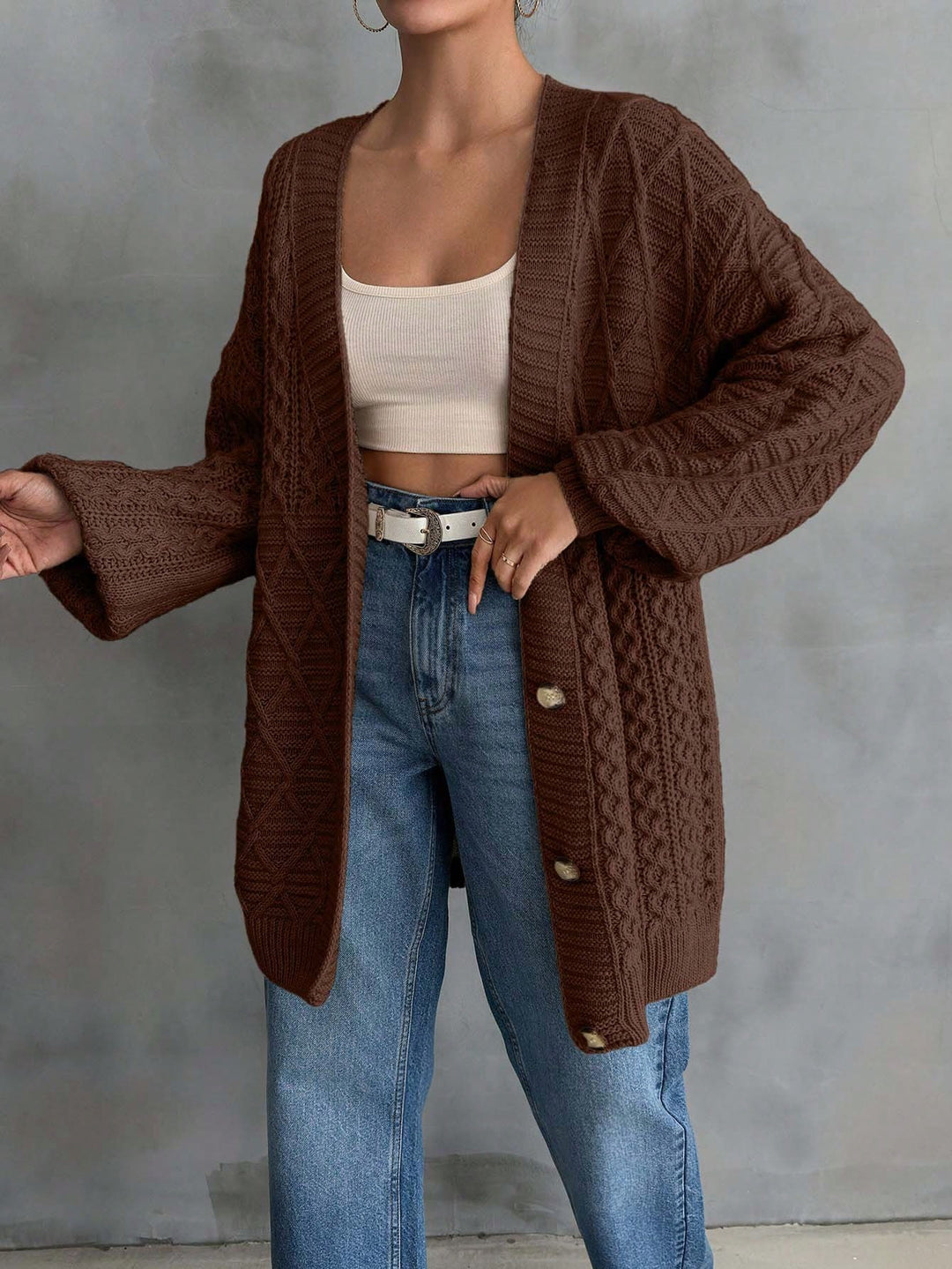 Cardigan SHEIN, maro