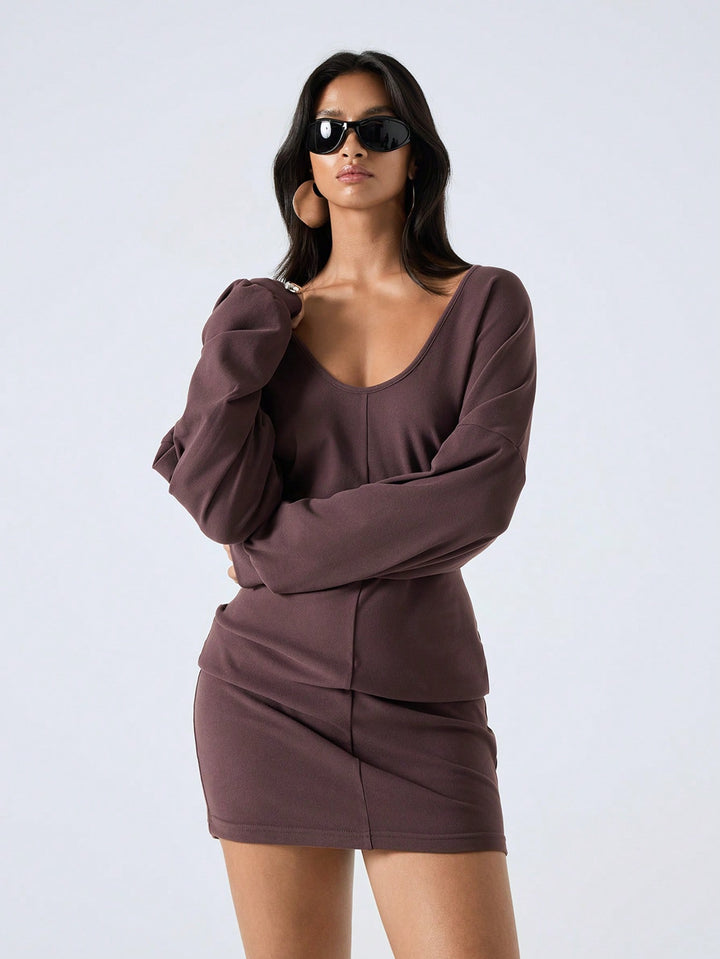Rochie mini SHEIN, maro