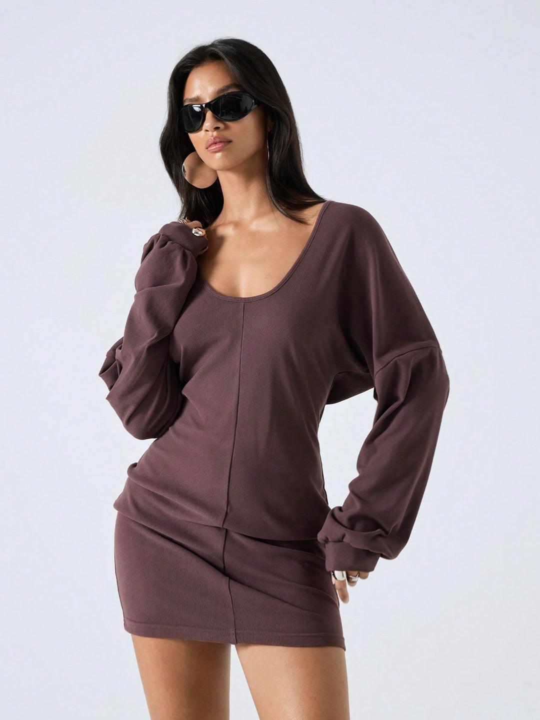 Rochie mini SHEIN, maro