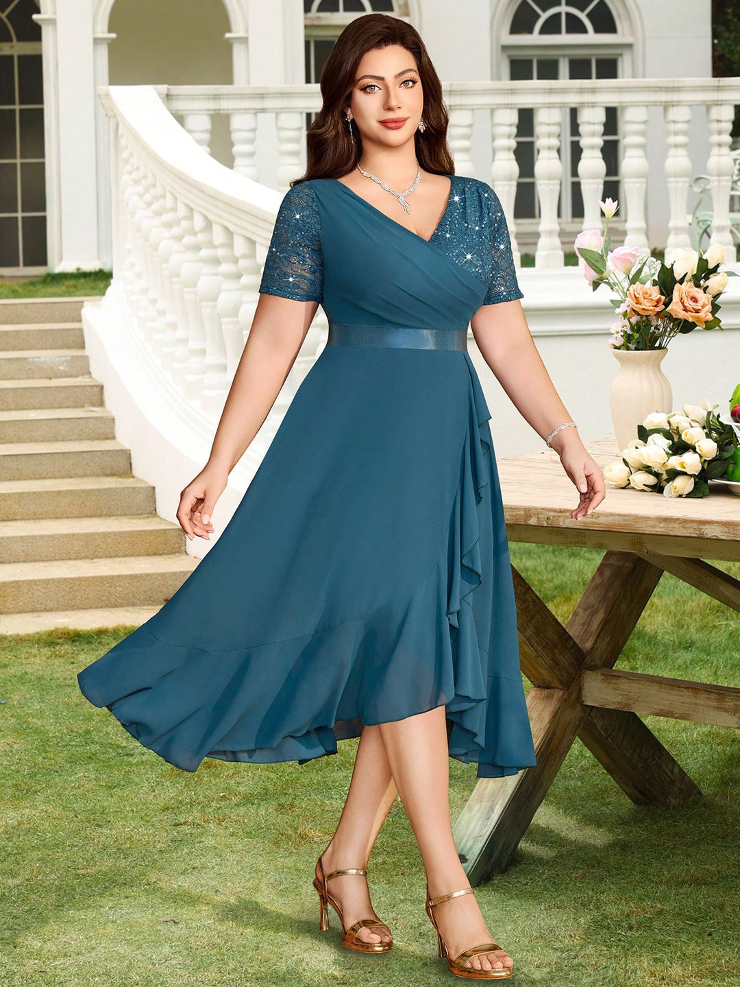 SHEIN Maxi ruha, kék