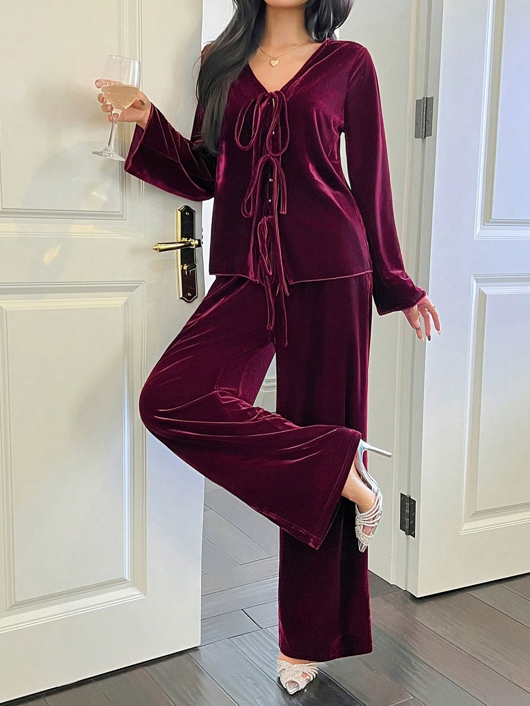 Compleu pijama SHEIN, vișiniu