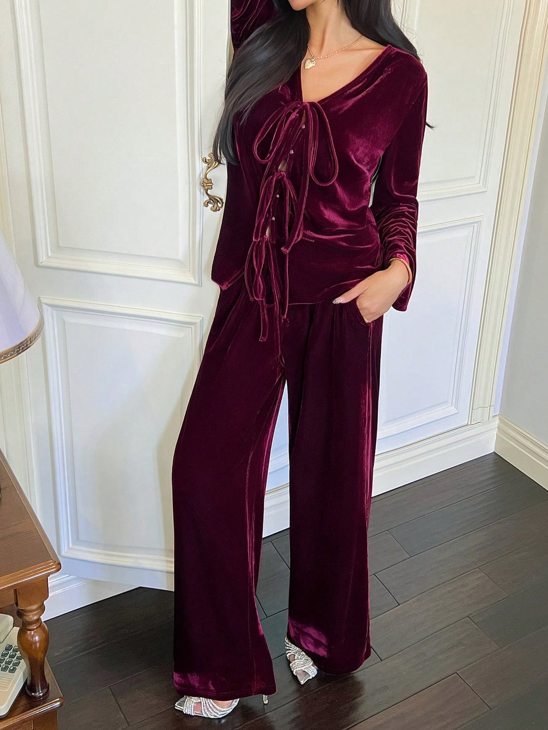 Compleu pijama SHEIN, vișiniu