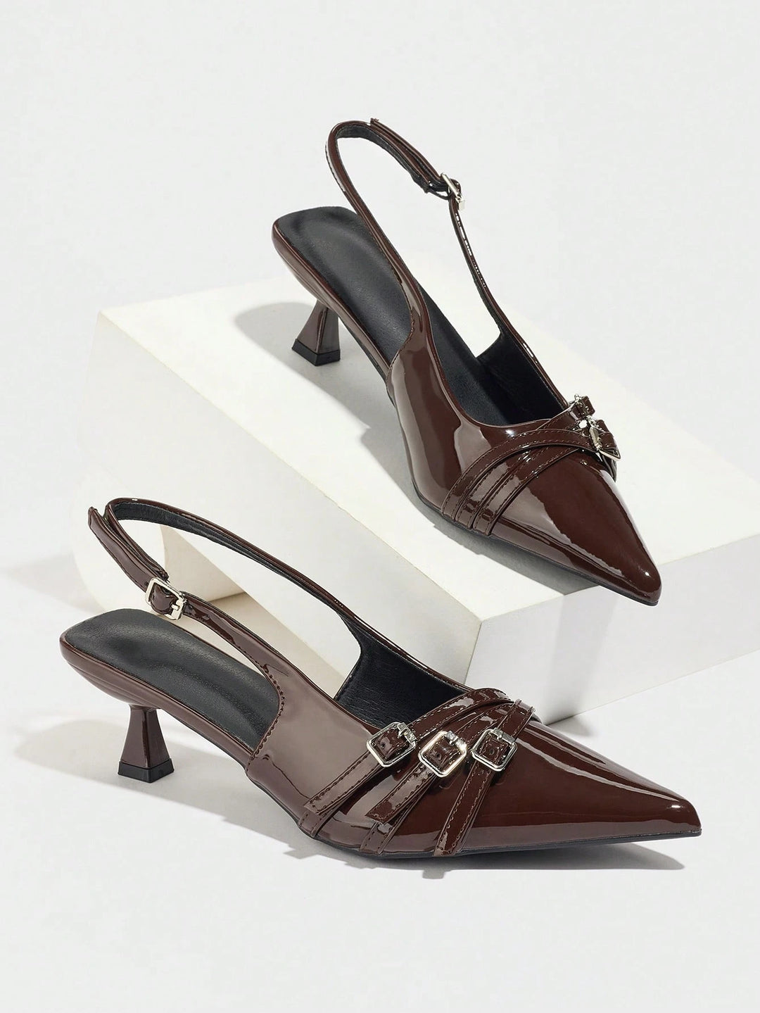 Pantofi cu toc SHEIN, maro