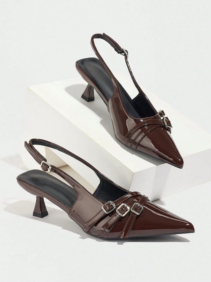 Pantofi cu toc SHEIN, maro