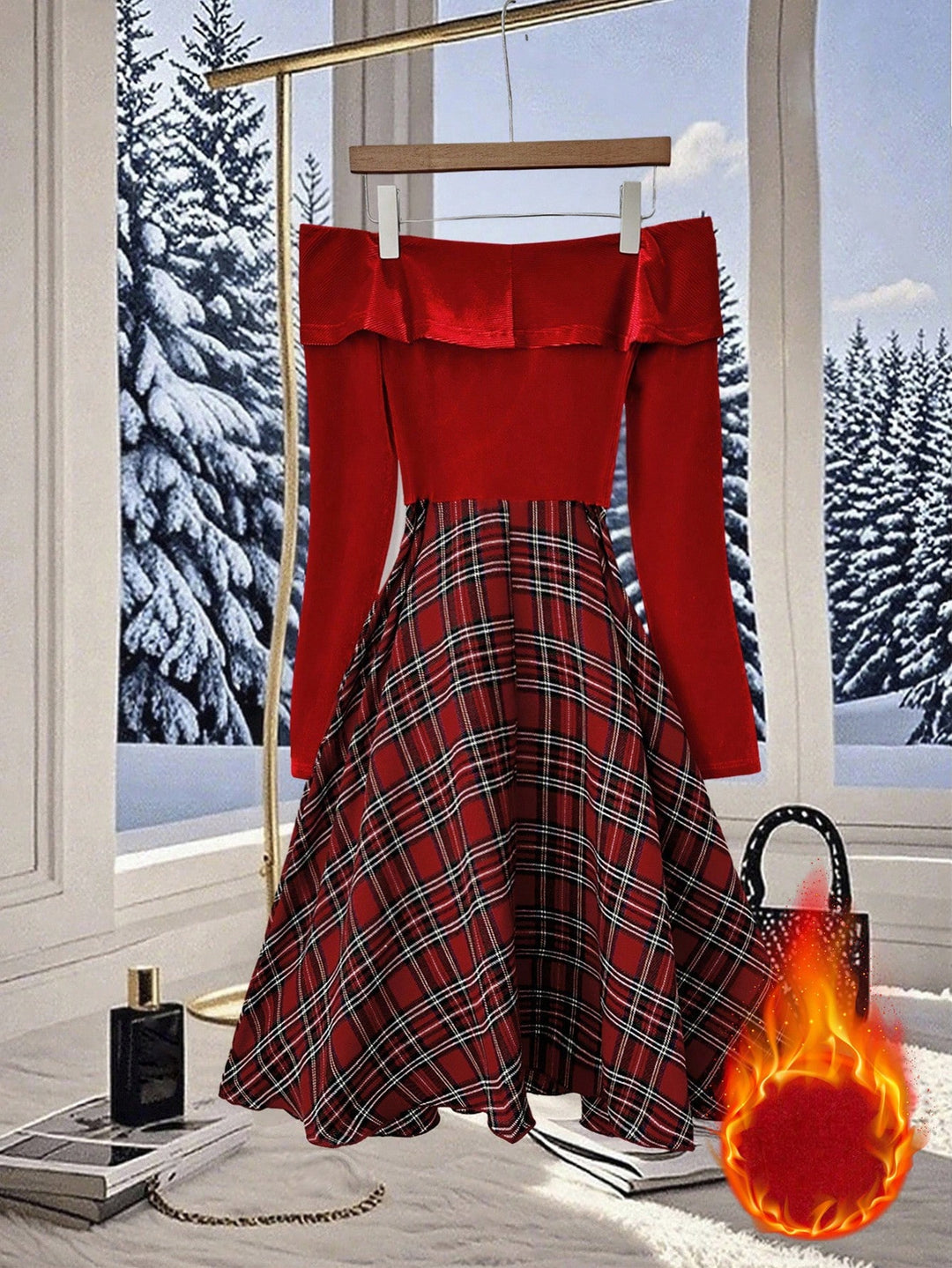 Rochie midi SHEIN, roșu