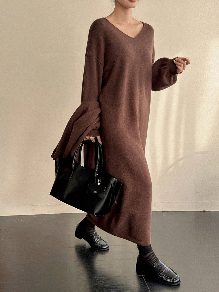Set rochie și fular SHEIN, maro