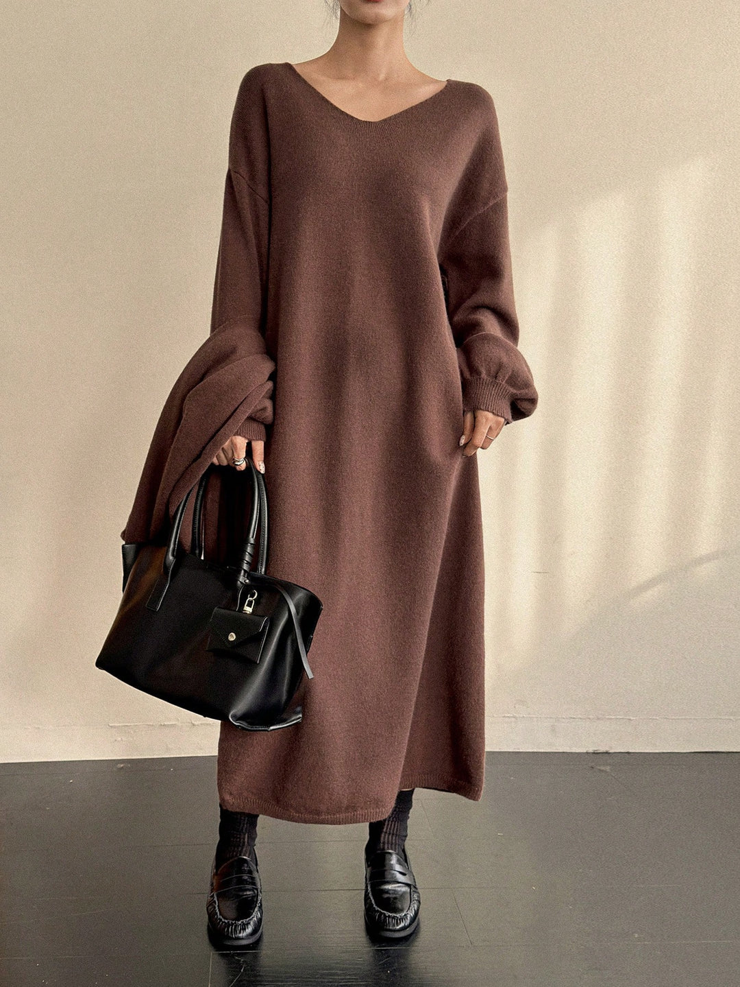 Set rochie și fular SHEIN, maro