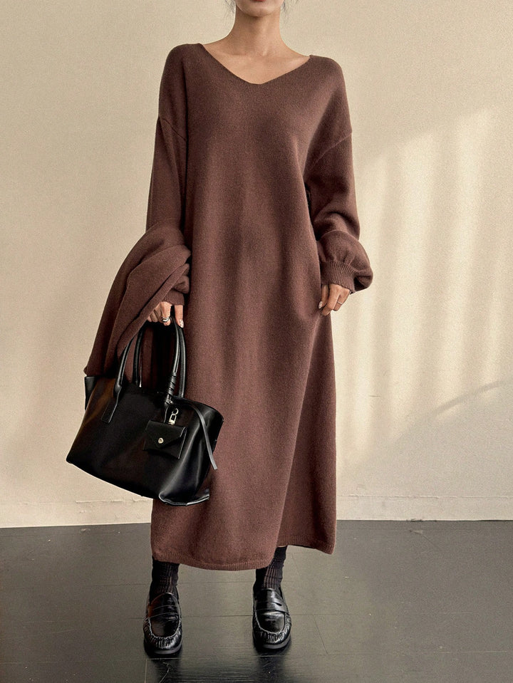 Set rochie și fular SHEIN, maro