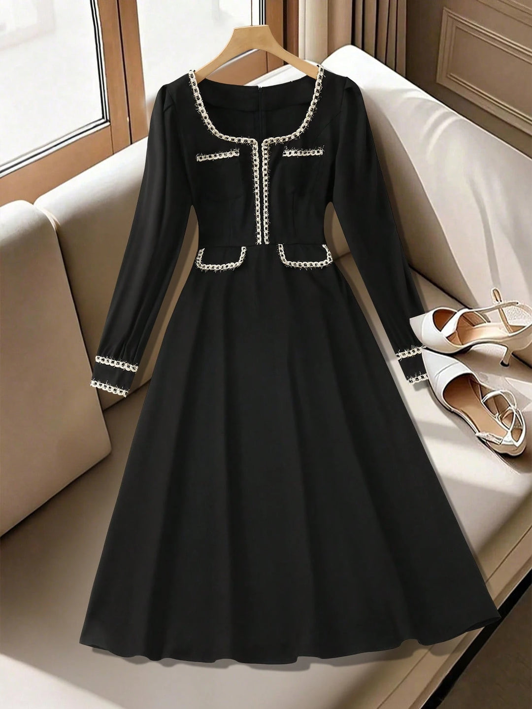 SHEIN midiruha, fekete
