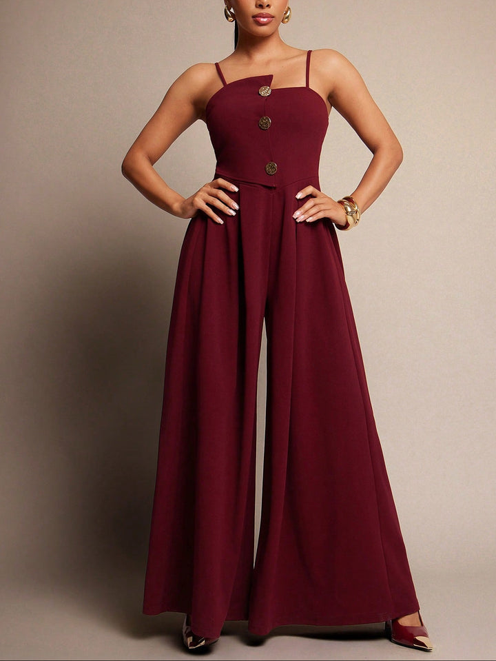 SHEIN hosszú jumpsuit, bordó