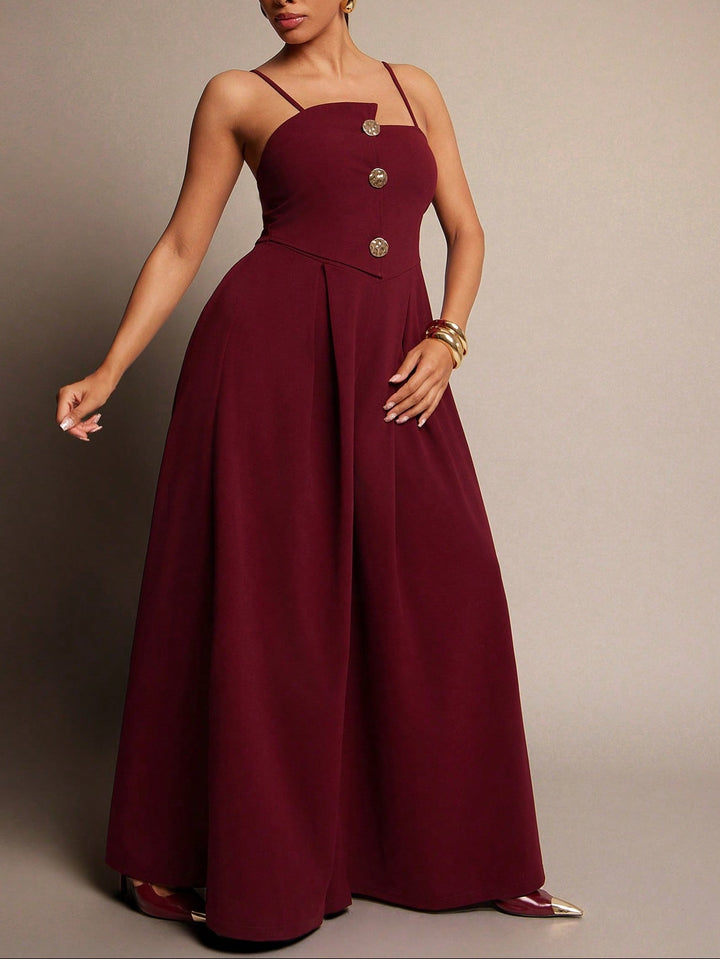 SHEIN hosszú jumpsuit, bordó