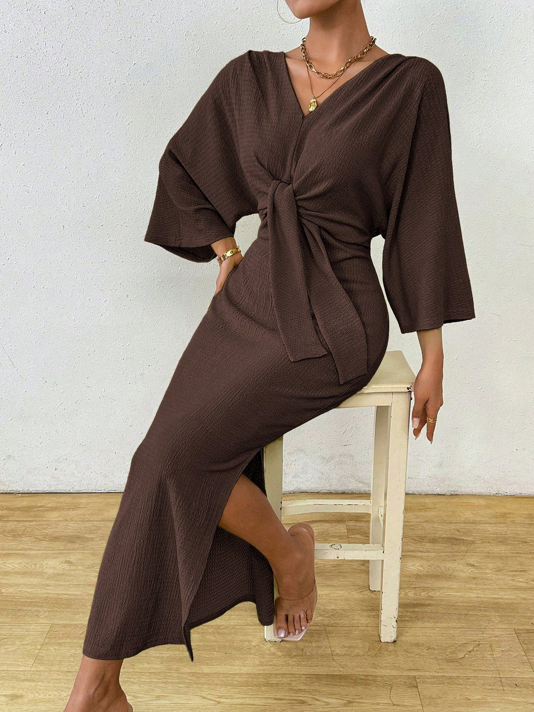Rochie maxi SHEIN, maro