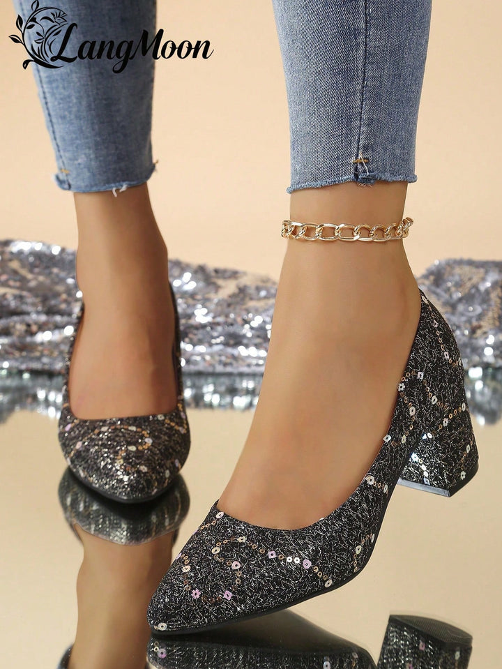 Pantofi cu toc SHEIN, negru