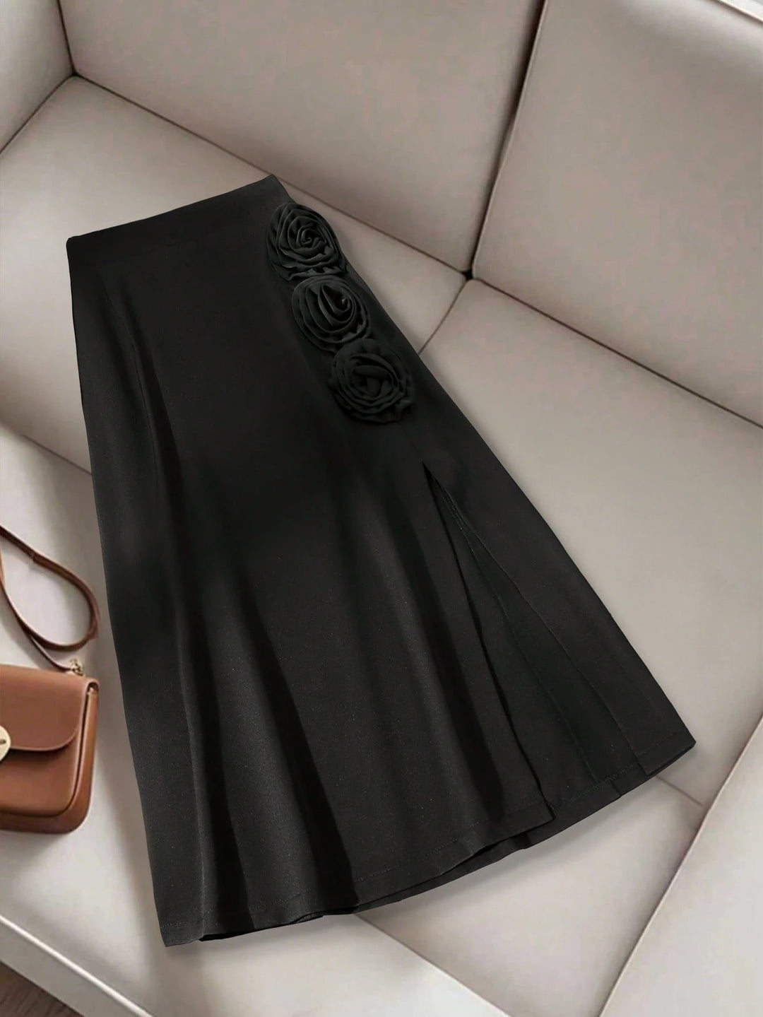 Fustă maxi Shein Curve+, negru
