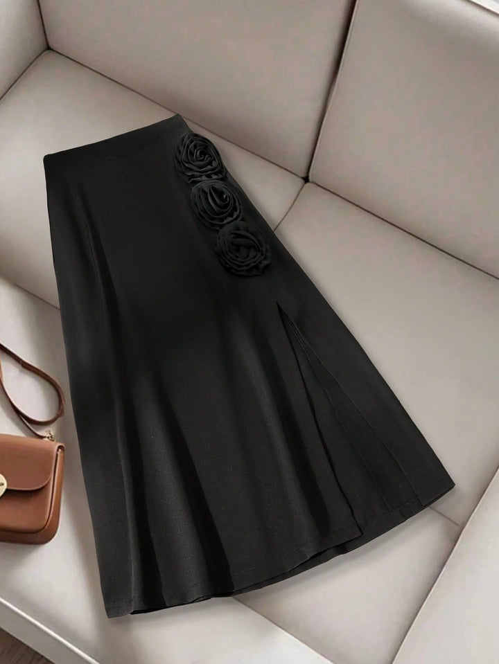 Fustă maxi Shein Curve+, negru
