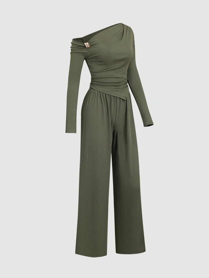 SHEIN nadrágkosztüm, khaki