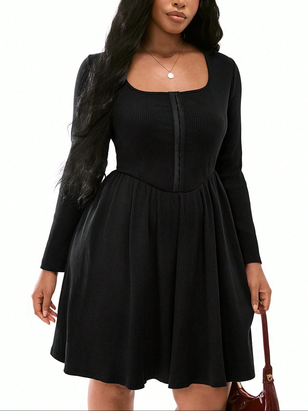 Rochie mini Shein Curve+, negru