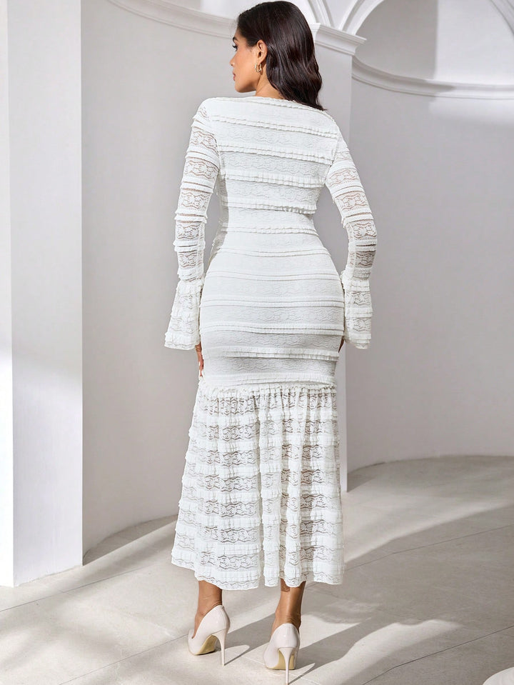 Rochie maxi SHEIN, crem